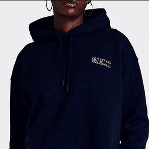 GANNI Hoodie, Navy - NWT